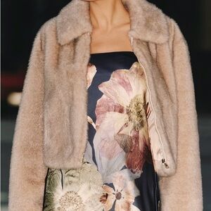 Maeve Cream Grey Teddy Jacket